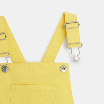 Avis Robe-salopette en toile unie jaune fille OKAIDI 3