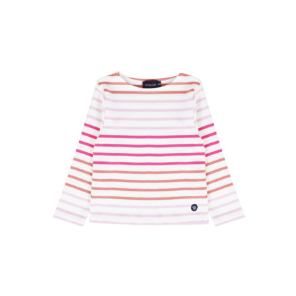 Avis Marinière tricolore Kids - coton épais - Milk/Lantana/Fucsia/Mauve Rose ARMOR-LUX 1