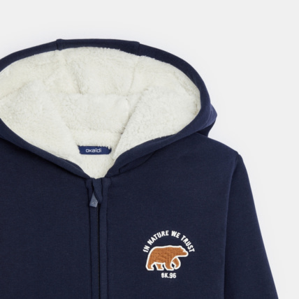 Avis Sweat-shirt doublé en polaire sherpa bleu garçon OKAIDI 3
