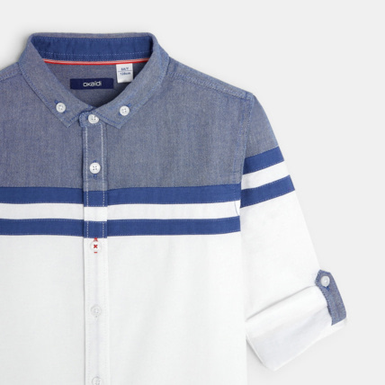 Avis Chemise à col boutonné bleue garçon OKAIDI 3