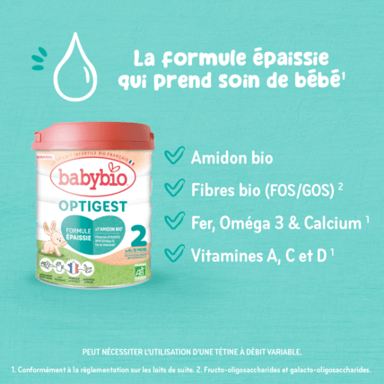 Avis Lait infantile Optigest 2 - Formule épaissie à l'Amidon Babybio 3