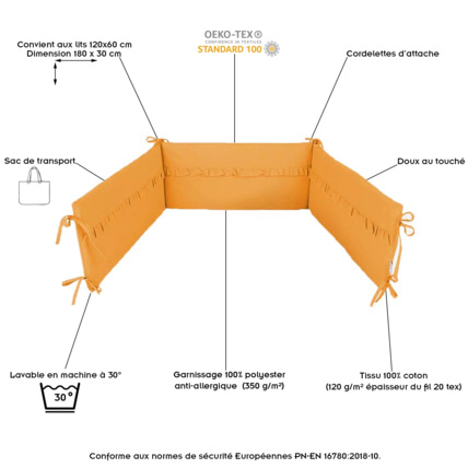 Avis Tour de lit bébé en coton respirant anti-allergique MIO ALBEROMIO 8