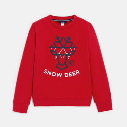 Avis Sweat-shirt d'hiver "Snow Deer" rouge garçon OKAIDI 2