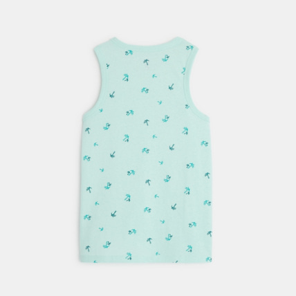 Avis Débardeur col rond imprimé motif palmiers turquoise garçon OKAIDI 4