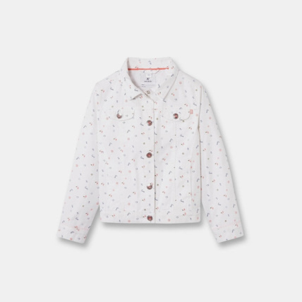 Avis Veste toile imprimée blanc fille OKAIDI 1