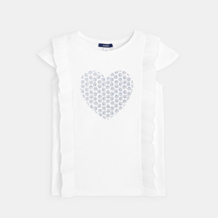 Avis Top coeur à volants plissés blanc fille OKAIDI 1