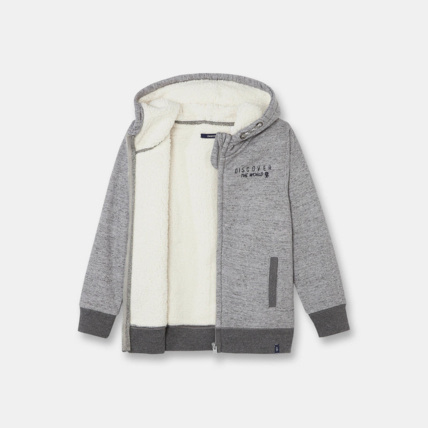 Avis Sweat fourré à capuche gris garçon OKAIDI 2