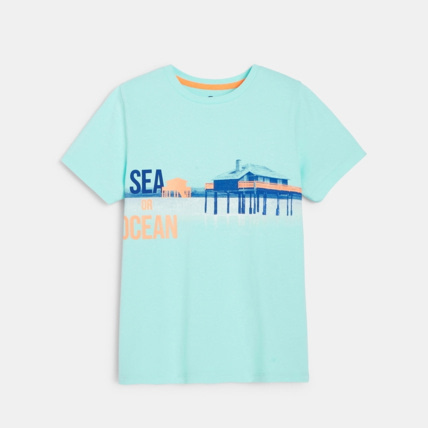 Avis T-shirt à message bleu garçon OKAIDI 1