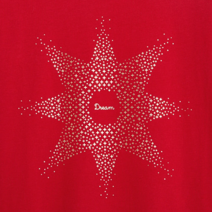 Avis T-shirt coton bio stretch à étoile dorée rouge fille OKAIDI 3
