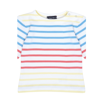 Avis Marinière tricolore Baby - coton épais - Blanc/Chupa/Yellow/Blue ARMOR-LUX 2