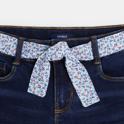 Avis Short en jean ceinturé bleu fille OKAIDI 2