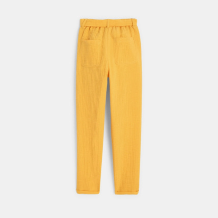 Avis Pantalon en gaze de coton jaune fille OKAIDI 4