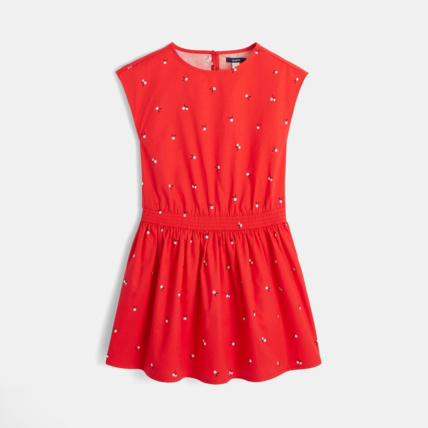 Avis Robe imprimé fleurs et coeurs rouge fille OKAIDI 2