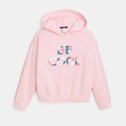 Avis Sweat-shirt à capuche à message rose fille OKAIDI 1