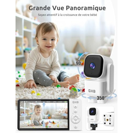 Avis Babyphone vidéo 5 ouces avec caméra 350° GHB 2