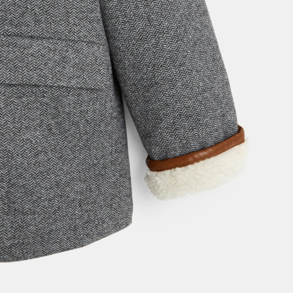 Avis Manteau chevron doublure moumoute gris fille OKAIDI 4