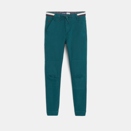 Avis Pantalon en toile et cordon à la taille vert garçon OKAIDI 2