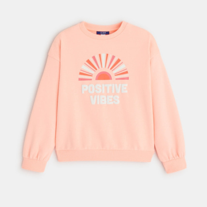 Avis Sweat-shirt à message rose fille OKAIDI 1