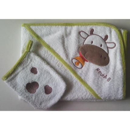 Avis Sortie de bain et gant de toilette Vache LES CHATOUNETS 1