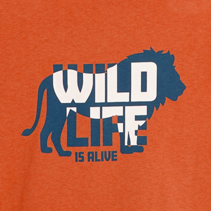 Avis T-shirt à message "Wild life is alive" orange garçon OKAIDI 3