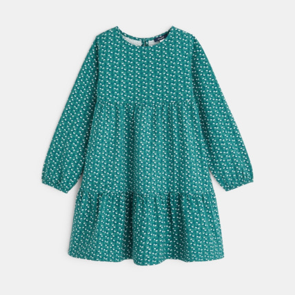 Avis Robe évasée imprimée verte fille OKAIDI 1