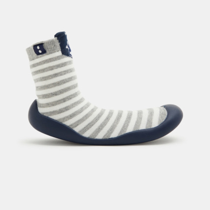 Avis Chaussons chaussettes rayées ours grises garçon OKAIDI 1