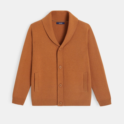 Avis Gilt boutonné col châle marron garçon OKAIDI 2