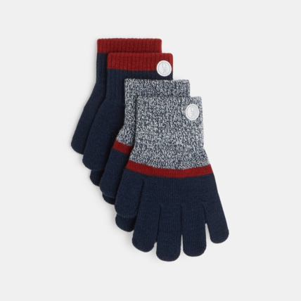 Avis Gants en tricot (lot de 2 paires) rouge garçon OKAIDI 1