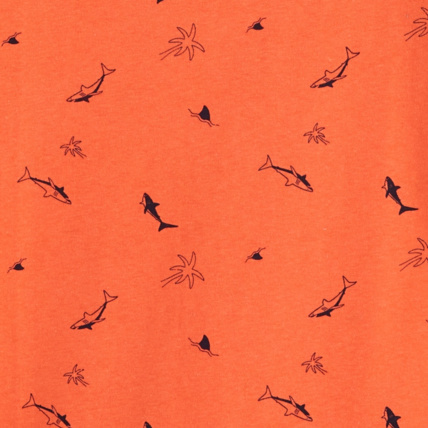 Avis T-shirt imprimé de petits motifs requins orange garçon OKAIDI 3