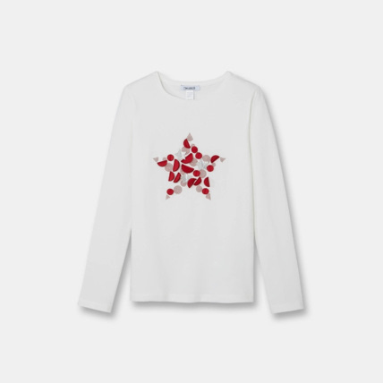 Avis T-shirt à motif 3D blanc fille OKAIDI 1