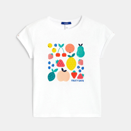 Avis T-shirt motif fruits blanc fille OKAIDI 1