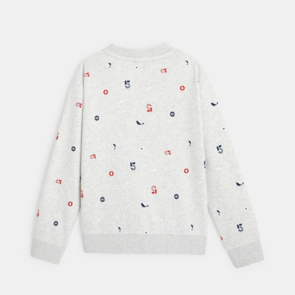 Avis Sweat molleton chiné imprimé chiffres gris garçon OKAIDI 3