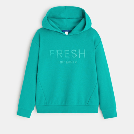 Avis Sweat à capuche à message vert fille OKAIDI 2