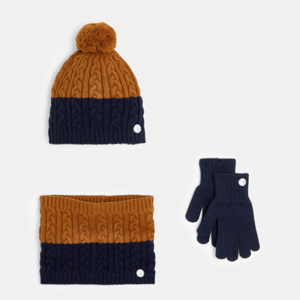 Avis Ensemble bonnet, gants et snood torsadés beige garçon OKAIDI 1