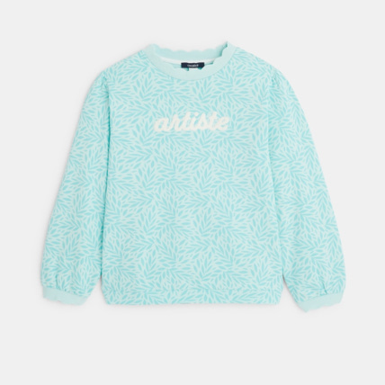 Avis Sweat-shirt imprimé à message "Artiste" vert fille OKAIDI 2