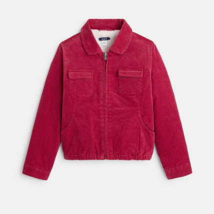 Avis Veste en velours et moumoute polaire rose fille OKAIDI 1