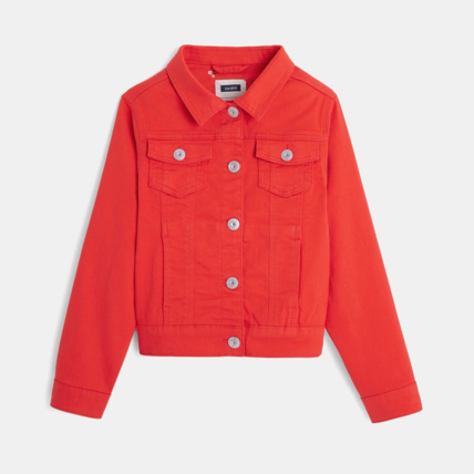 Avis Veste jean couleur rouge fille OKAIDI 2