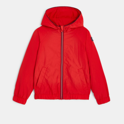 Avis Coupe-vent déperlant à capuche rouge garçon OKAIDI 1