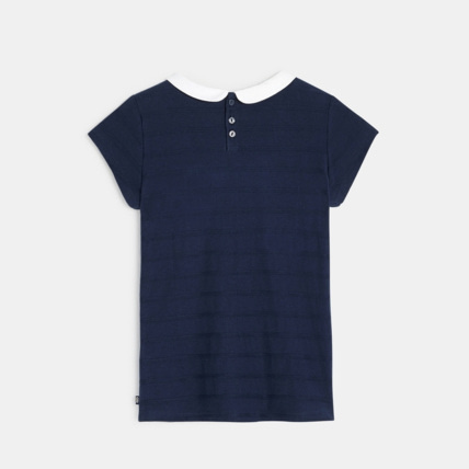 Avis T-shirt col Claudine bleu fille OKAIDI 4