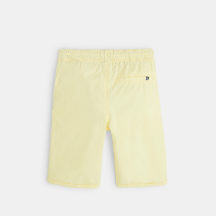 Avis Bermuda slim en toile unie jaune garçon OKAIDI 3