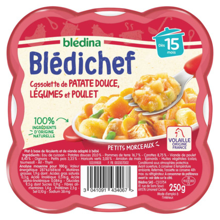 Avis BLEDICHEF Cassolette de patate douce, légumes et poulet Blédina 1