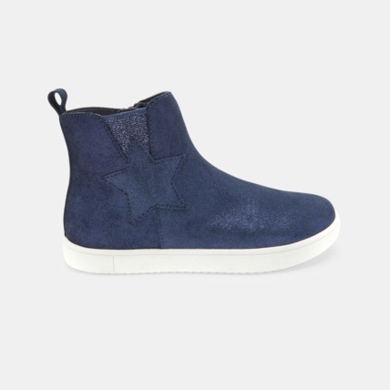 Avis Boots irisées croûte de cuir à étoile bleues fille OKAIDI 1