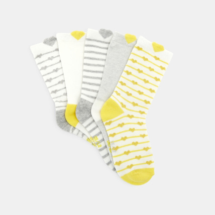 Avis Chaussettes "petits coeurs" (lot de 5) jaunes fille OKAIDI 2