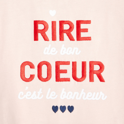 Avis T-shirt motif et message coeur rose fille OKAIDI 3