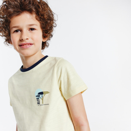Avis T-shirt motif "nature" jaune garçon OKAIDI 1