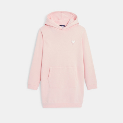 Avis Robe-sweat-shirt à capuche rose fille OKAIDI 1