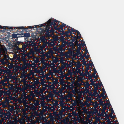 Avis Blouse en velours côtelé imprimé bleue fille OKAIDI 3
