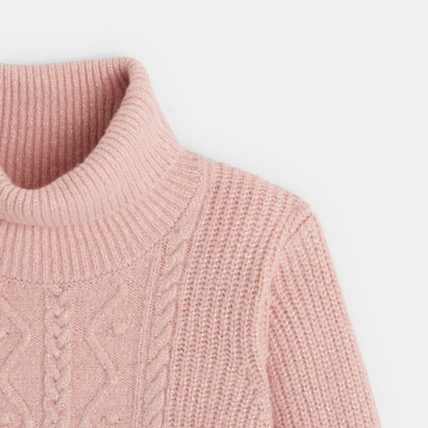 Avis Robe-pull torsadée col roulé rose fille OKAIDI 3