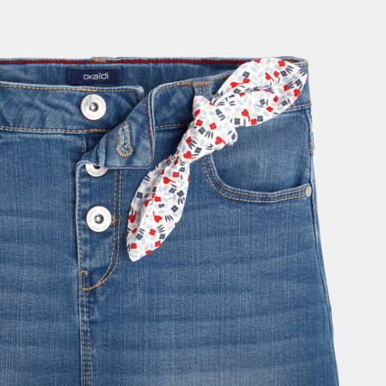 Avis Jupe courte en jean à boutons bleue fille OKAIDI 4