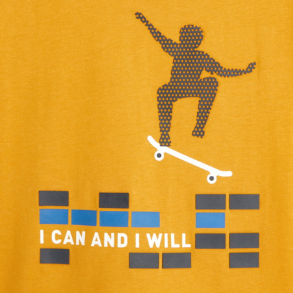 Avis T-shirt flammé motif skate jaune garçon OKAIDI 2